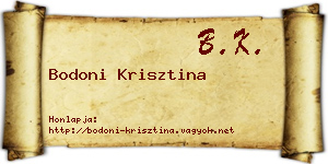 Bodoni Krisztina névjegykártya