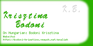 krisztina bodoni business card